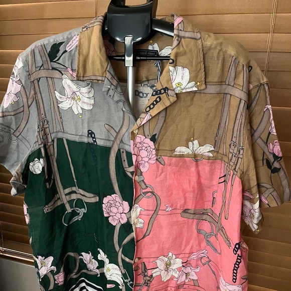 Vineyard Vines Kentucky Derby SS Linen Cabana Shirt Cayman Scarf Print XXL NWT - Picture 1 of 2